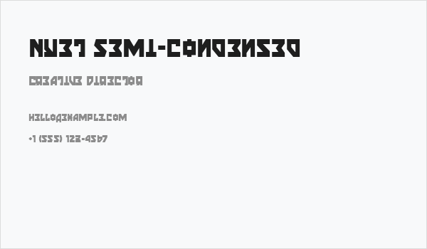 Nyet Semi-Condensed Business Card