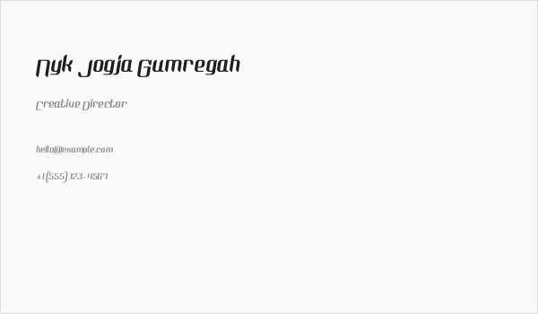 Nyk Jogja Gumregah Business Card