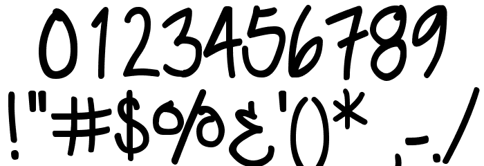 Nymph's Handwriting Font OTHER CHARS