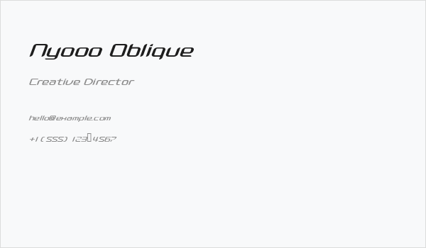 Nyooo Oblique Business Card