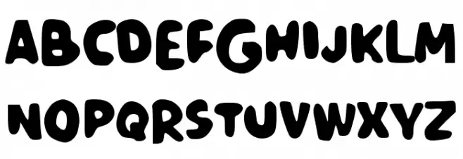 Nyutoon फ़ॉन्ट अपरकेस