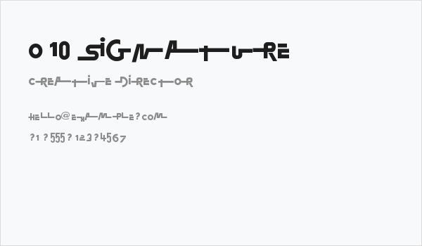 O 10 Signature Business Card