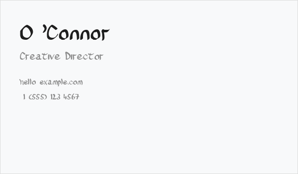O'Connor Business Card
