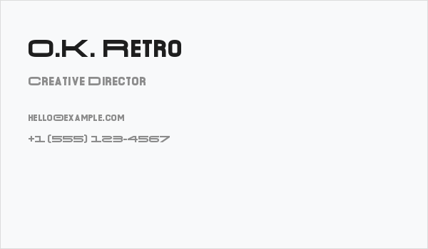O.K. Retro Business Card