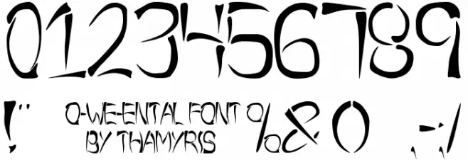 o-wee-ental Font Alte caractere