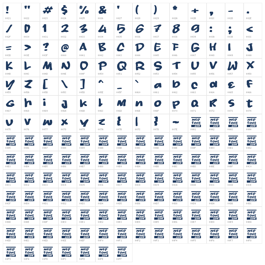 OANTAGZ Character Map