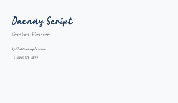 Oaendy Script Business Card