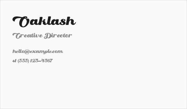 Oaklash Business Card