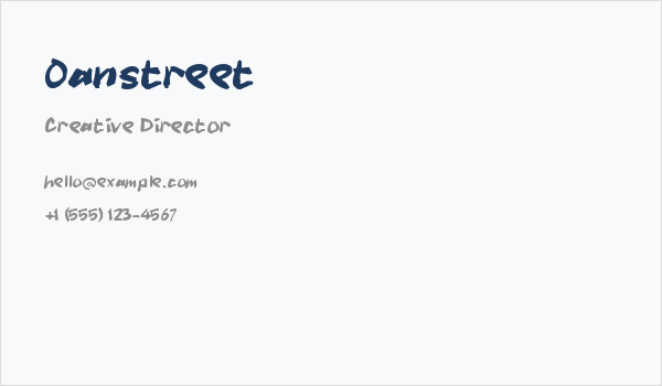 Oanstreet Business Card