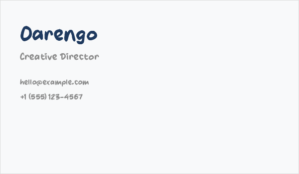 Oarengo Business Card