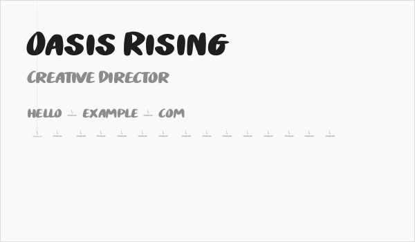 Oasis Rising Business Card