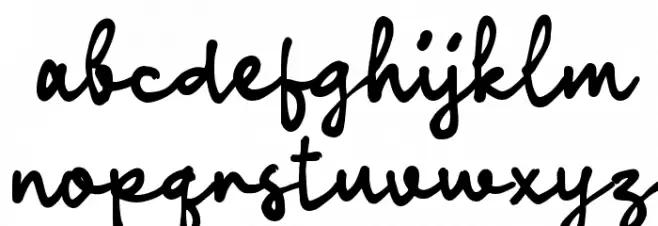 Obage Script Schriftart Kleinbuchstaben