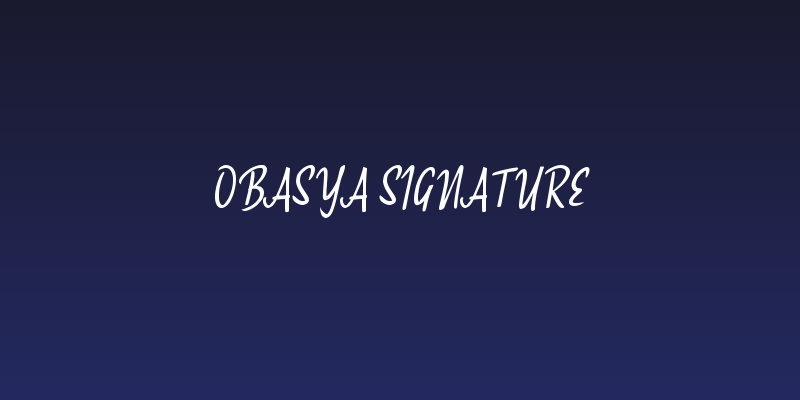Obasya Signature Social Header