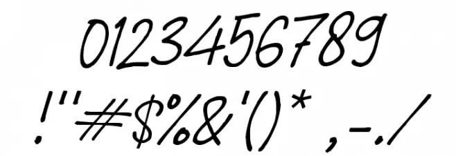 Obayani Script Font OTHER CHARS