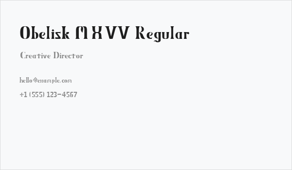 Obelisk MXVV Regular Business Card