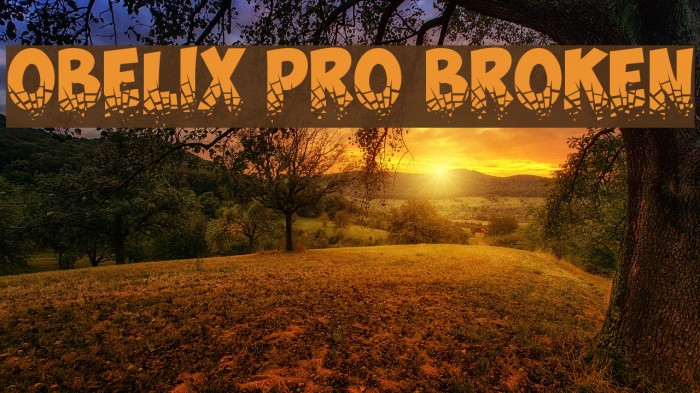 Obelix Pro Broken Font examples
