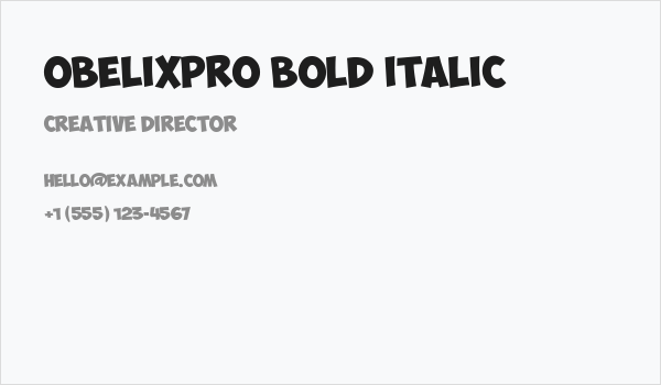 ObelixPro Bold Italic Business Card