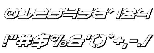 Oberon 3D Italic Font OTHER CHARS