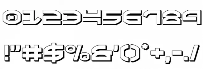 Oberon 3D Font OTHER CHARS