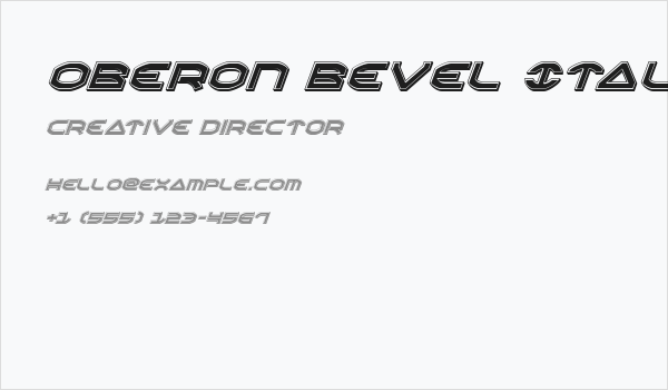 Oberon Bevel Italic Business Card