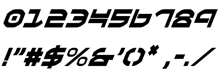 Oberon Condensed Italic Font OTHER CHARS