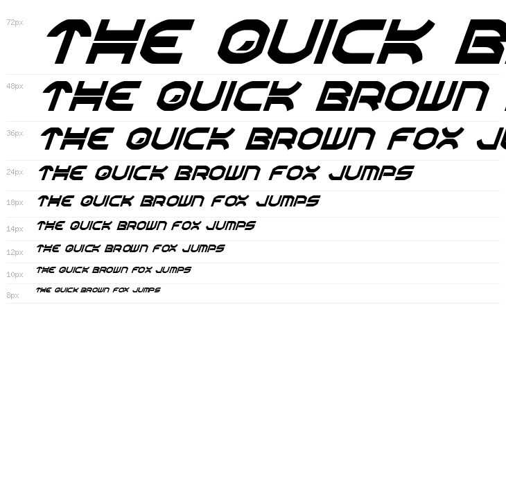 Oberon Condensed Italic Waterfall