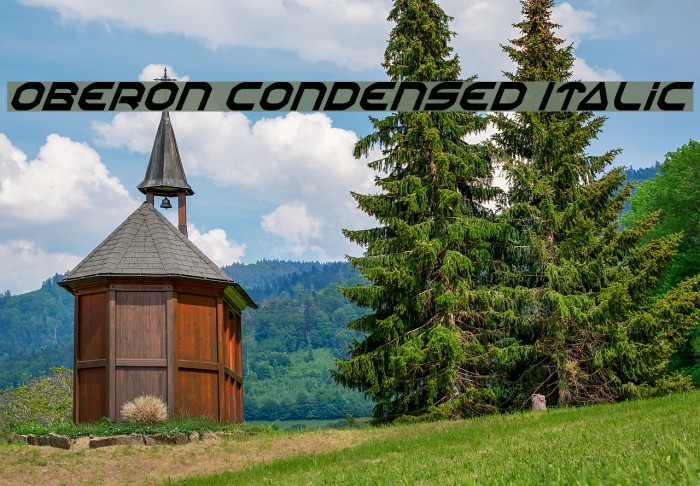 Oberon Condensed Italic Font examples