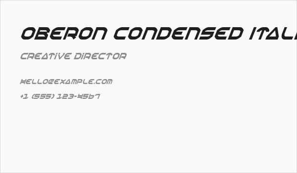 Oberon Condensed Italic Business Card
