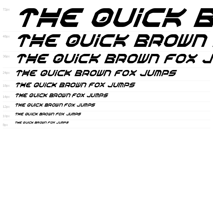 Oberon Condensed Italic Waterfall