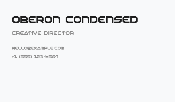 Oberon Condensed Business Card