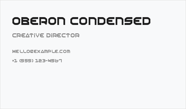 Oberon Condensed Business Card