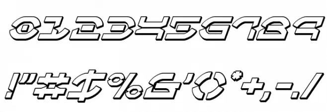 Oberon Deux 3D Italic Font OTHER CHARS