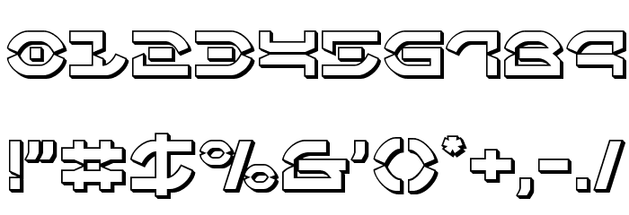 Oberon Deux 3D Font OTHER CHARS