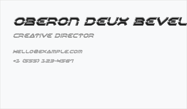 Oberon Deux Bevel Italic Business Card