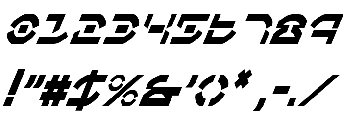 Oberon Deux Condensed Italic Font OTHER CHARS