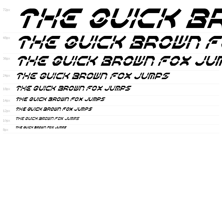 Oberon Deux Condensed Italic Waterfall