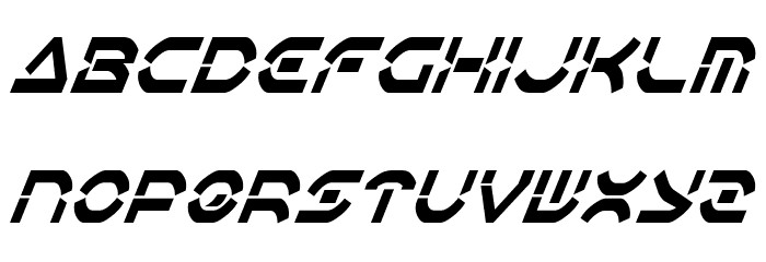 Oberon Deux Condensed Italic Font LOWERCASE