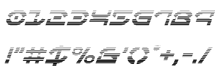 Oberon Deux Gradient Italic Font OTHER CHARS