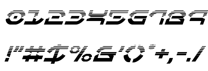 Oberon Deux Halftone Italic Font OTHER CHARS