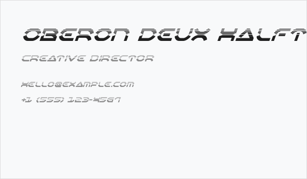 Oberon Deux Halftone Italic Business Card