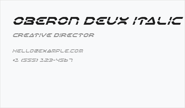 Oberon Deux Italic Business Card