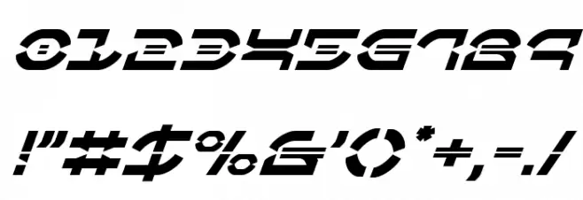 Oberon Deux Laser Italic Font OTHER CHARS