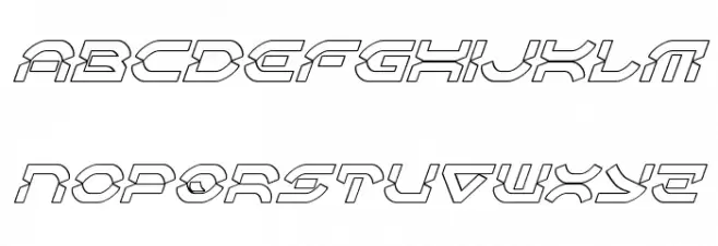 Oberon Deux Outline Italic Schriftart Groß