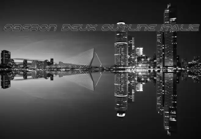 Oberon Deux Outline Italic Font examples