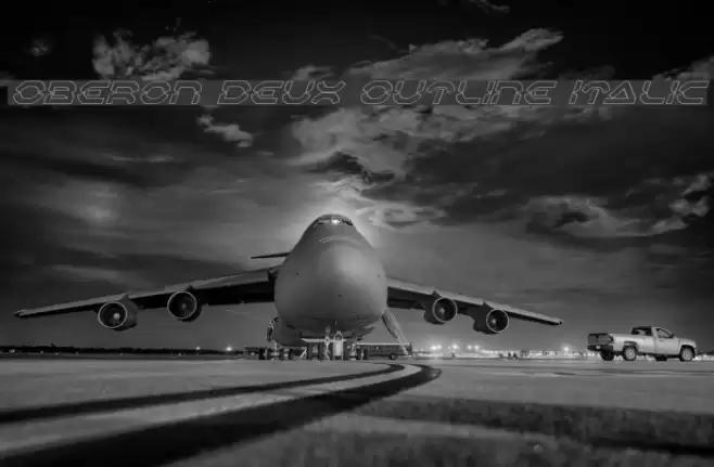 Oberon Deux Outline Italic Font examples