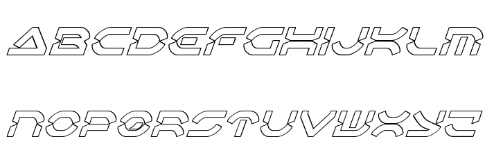 Oberon Deux Outline Italic Font LOWERCASE