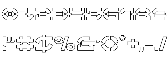Oberon Deux Outline Font OTHER CHARS