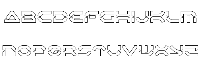 Oberon Deux Outline Font LOWERCASE