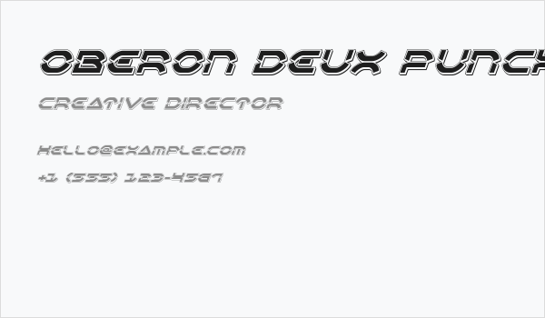 Oberon Deux Punch Italic Business Card