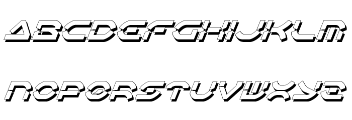 Oberon Deux Shadow Italic Font LOWERCASE